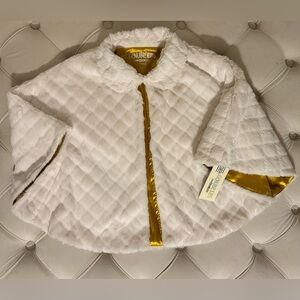 Genuine Kids from OshKosh Quilted White Cape with Gold Lining